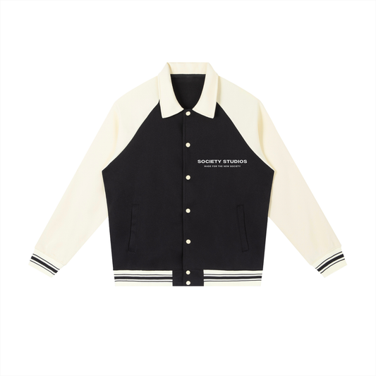 Contrast Raglan Sleeve Baseball Jacket
