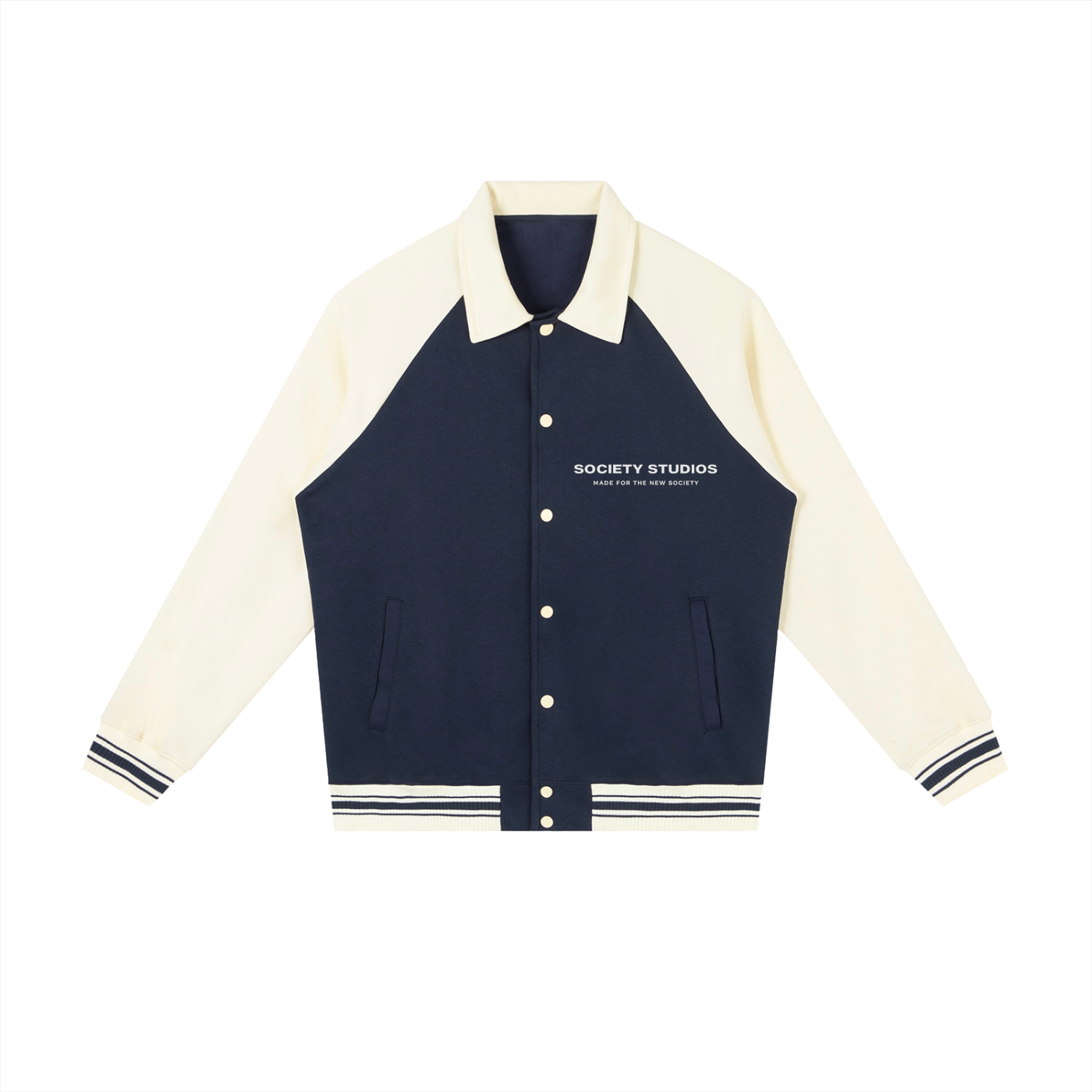 Contrast Raglan Sleeve Baseball Jacket