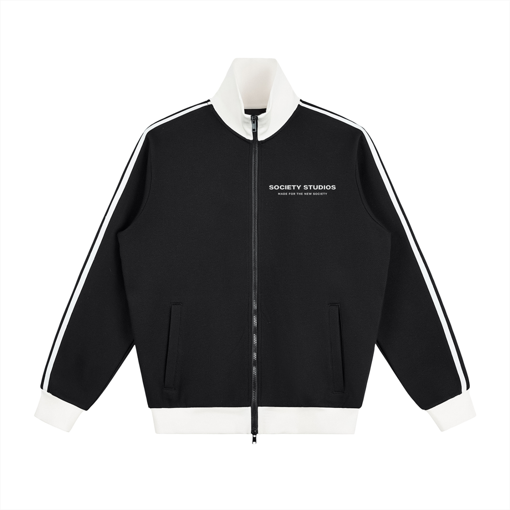 Contrast Side Stripe Fleece Track Jacket