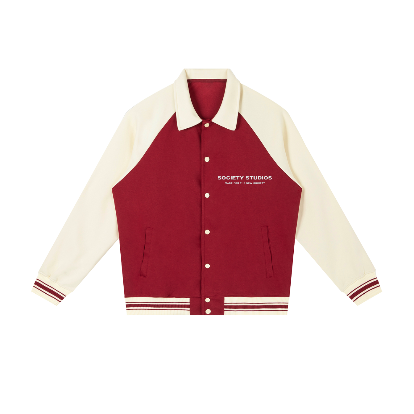 Contrast Raglan Sleeve Baseball Jacket