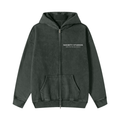 Snow Washed Zip-Through Fleece Hoodie