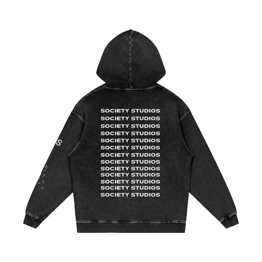 Snow Washed Loose Cotton Hoodie