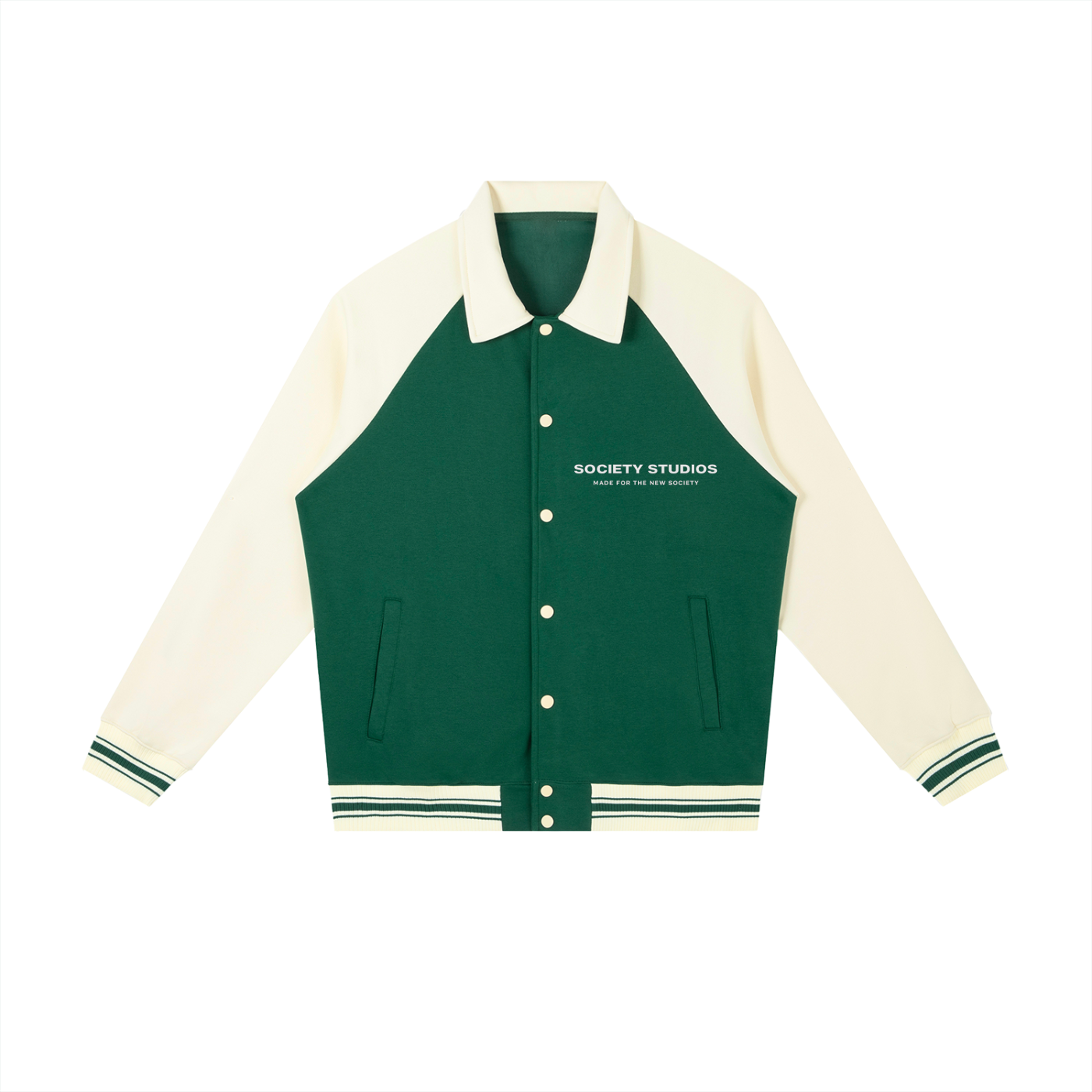 Contrast Raglan Sleeve Baseball Jacket