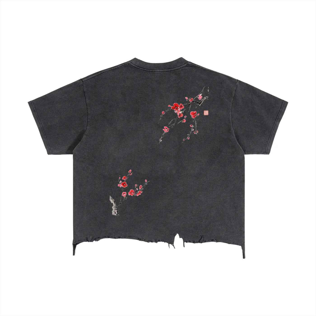 Vintage Wash Boxy Distressed Hem T-Shirt