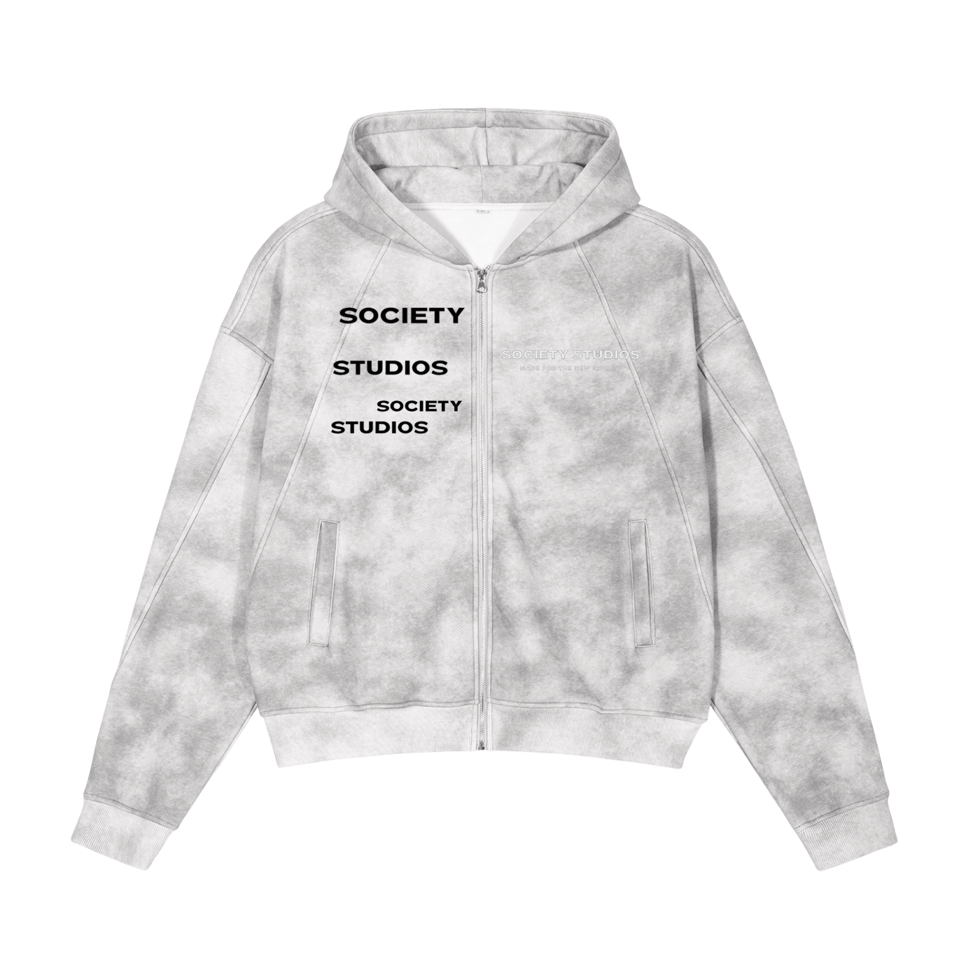 Dirty Washed Zip-Up Fleece Hoodie