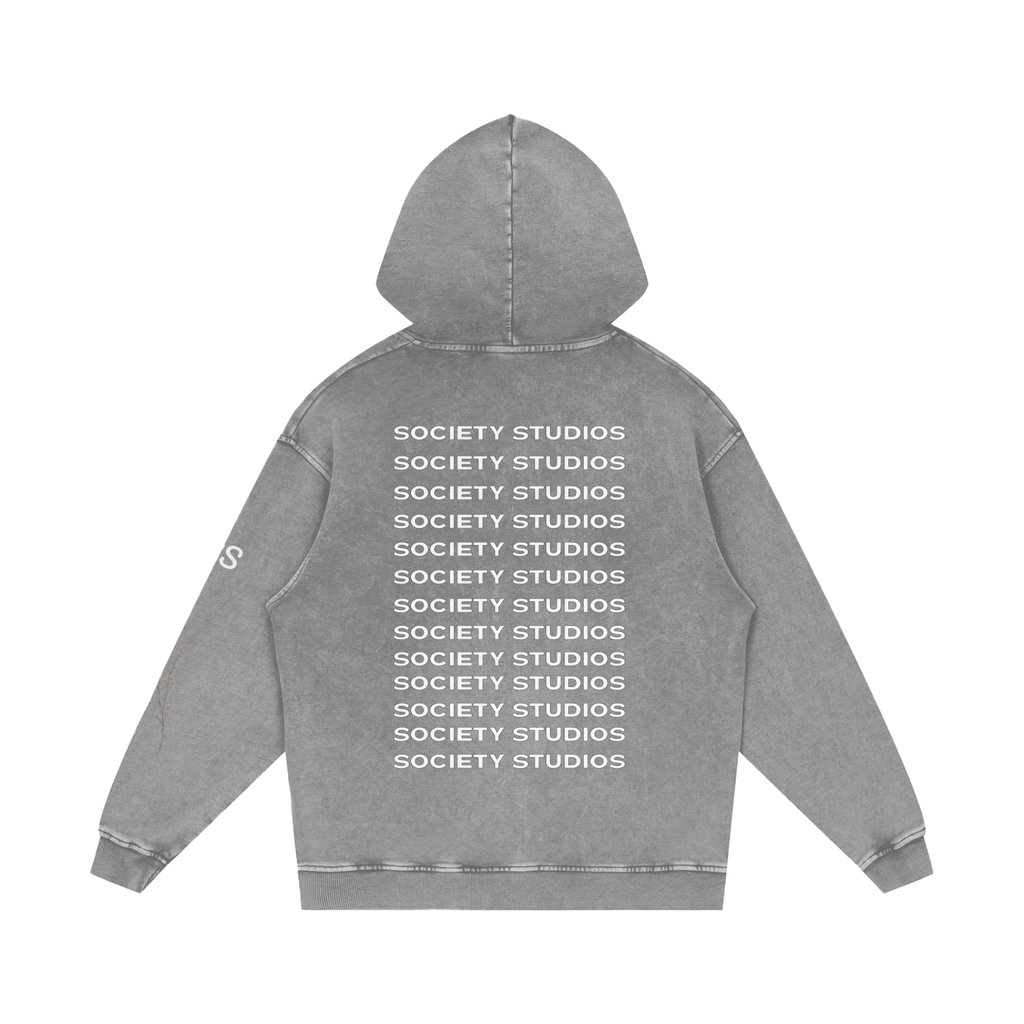 Snow Washed Loose Cotton Hoodie